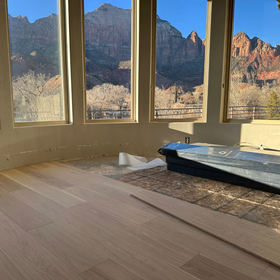 Desert Flooring Choices Desert flooring choices abound like this hardwood flooring in Springdale, Utah.